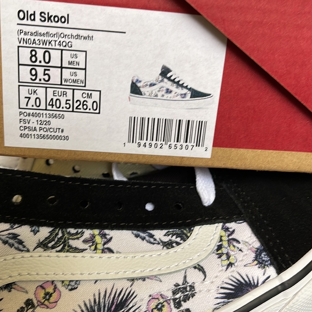 Vans Old Skool Paradise Floral Black True White WMNS - Picture 16 of 16